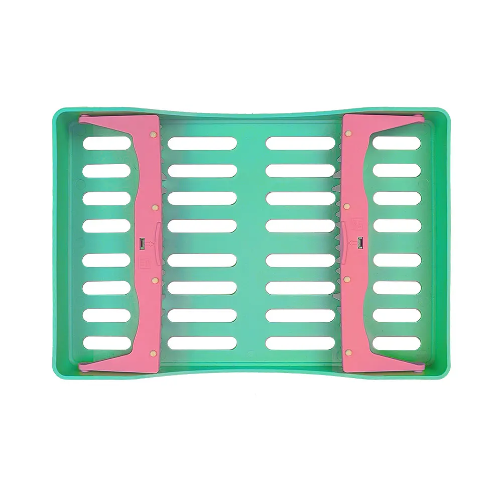 10 Holes Dental Sterilization Box Dentist High Temperature Autoclavable Rack Composite Resin Filler Spatulas Placing Case