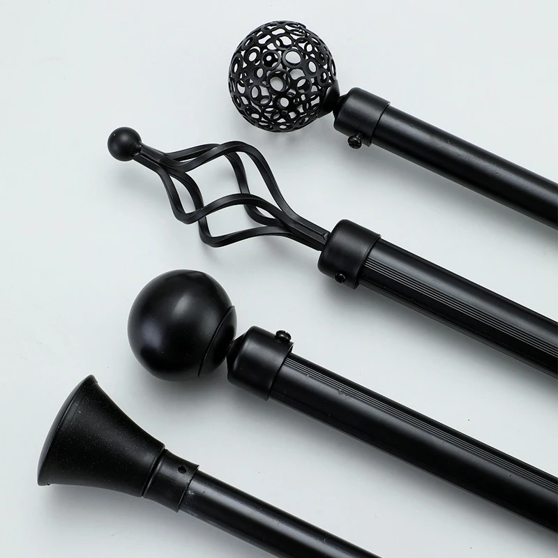 2pcs Hollow Out Iron Curtain Rods Ends Caps Curtain Accessories Replacement Roman Curtain Rod Head Home Decoration
