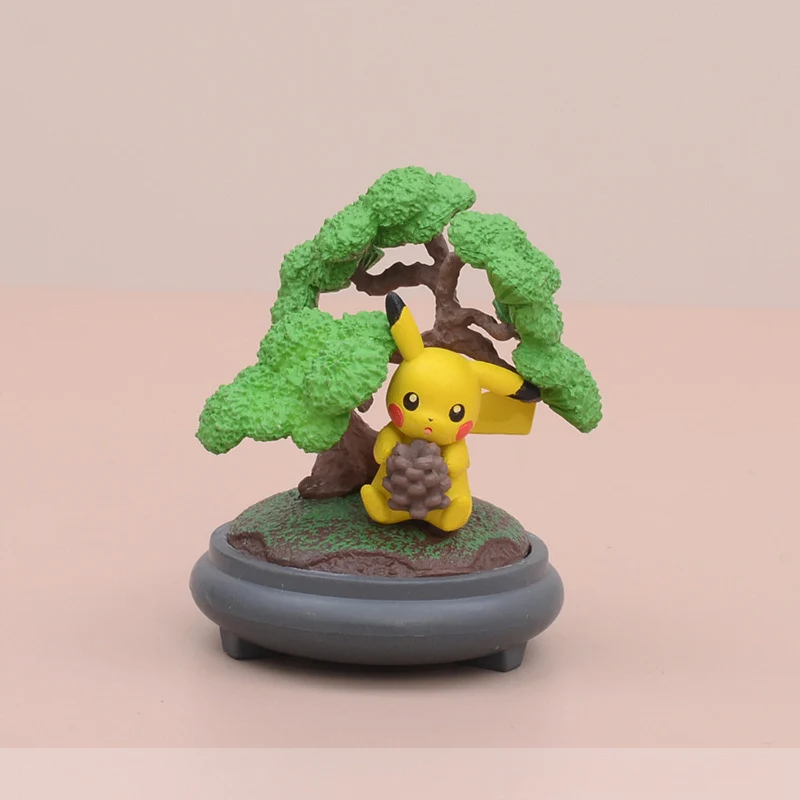 Kawaii Anime 6Pcs/set Pokemon Flowerpot Pikachu Potted Plants Cartoon Action Figure Ornament Doll Collection Model Toys Gifts