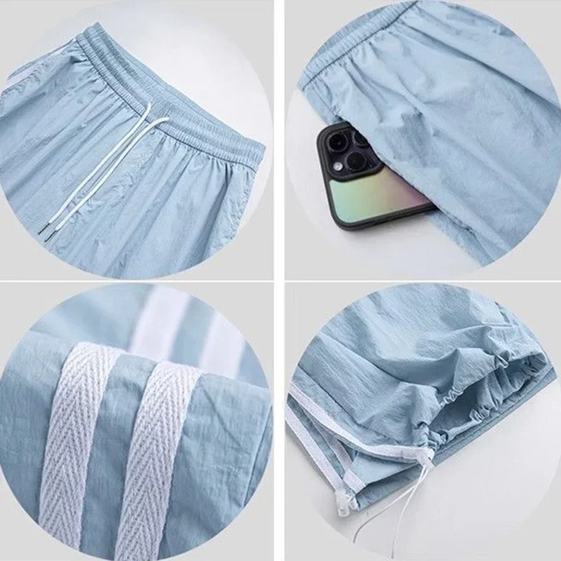 Nouveau Streetwear femmes rayé pantalon de créateur filles taille haute séchage rapide pantalon femme Chic coréen jambe droite pantalon