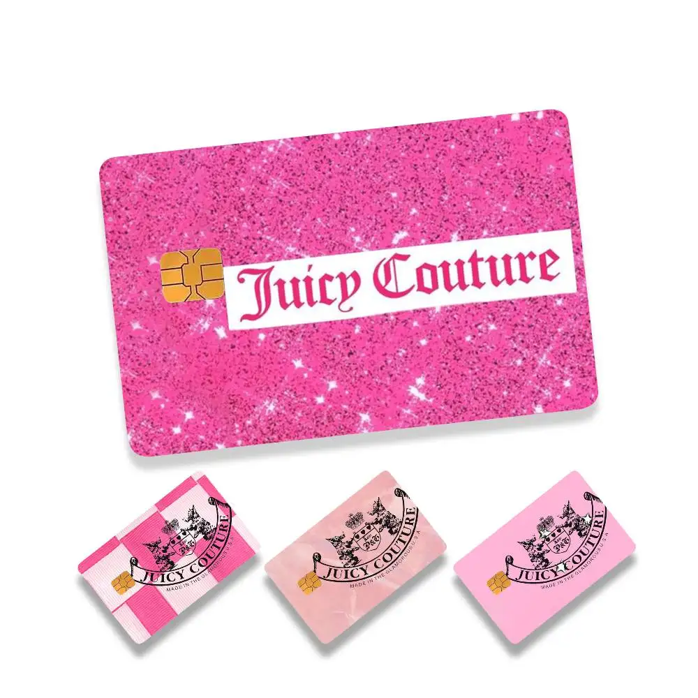 Pink J-Juicy Couture JC HD Waterproof Card Skins Protective Stickers for Credit Bank Game Cards
