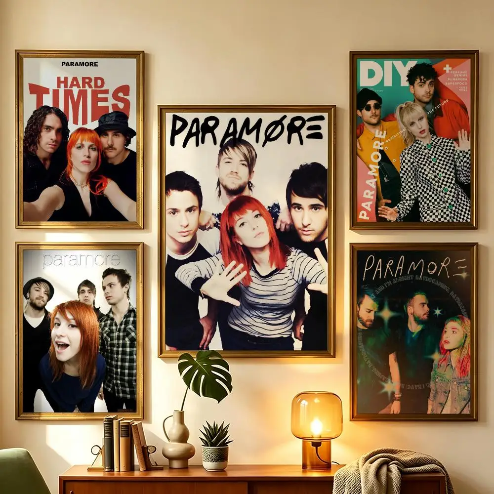 band Paramore Poster Wall Sticker Poster Decal PP Material Self-Adhesive Waterproof for Living Room Home Wall Decor