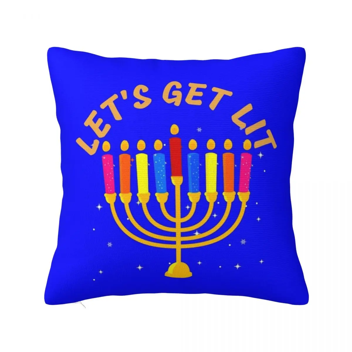 Chanukah Judaism Hanukkah Plaid Pillowcase Printed Fabric Cushion Cover Decor Pillow Case Cover Home Square 45*45cm