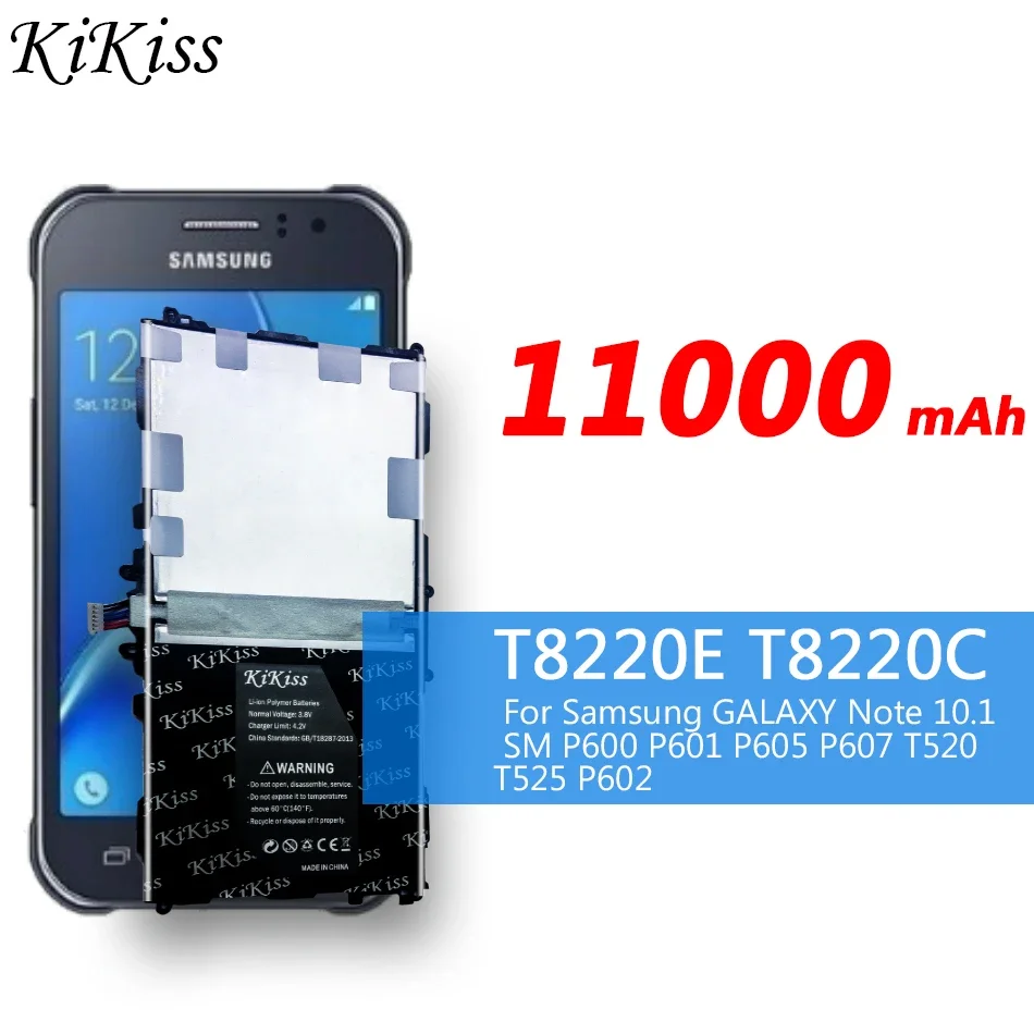 Imagem -04 - Kikiss-bateria para Samsung Galaxy Note 10.1 sm T8220e T8220c 11000mah P600 P601 P605 P607 T520 T525 P602