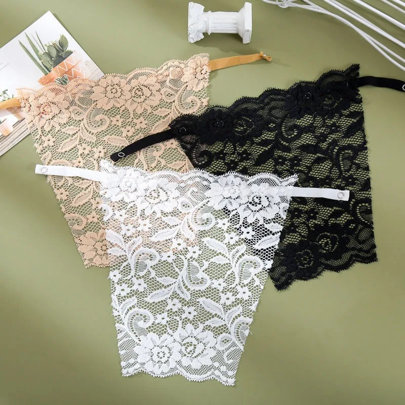 1pc Seamless Lace Bustier Invisible Bra Strapless Anti Flash Sticky Bra Women Sexy Short