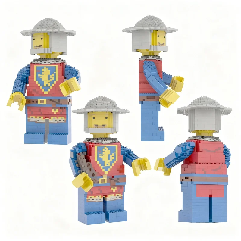 2245 деталей MOC Замок Рыцарей-Львов, фигурка Макси Крестоносца Леона, модель из строительных блоков, рождественский подарок, художественная идея для демонстрации, образовательный конструктор своими руками.