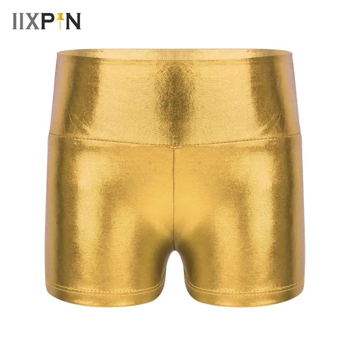 

Kids Girls Dance Shorts Fashion Glossy Metallic High Waist Ballet Bottoms Dancewear Sports Yoga Gymnastic Workout Activewear