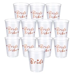 Team Bride Tribe Cups Bridal Shower Bachelorette Party Plastic Drinking Cup Rose Gold Hen Party Accessories Wedding Decoration