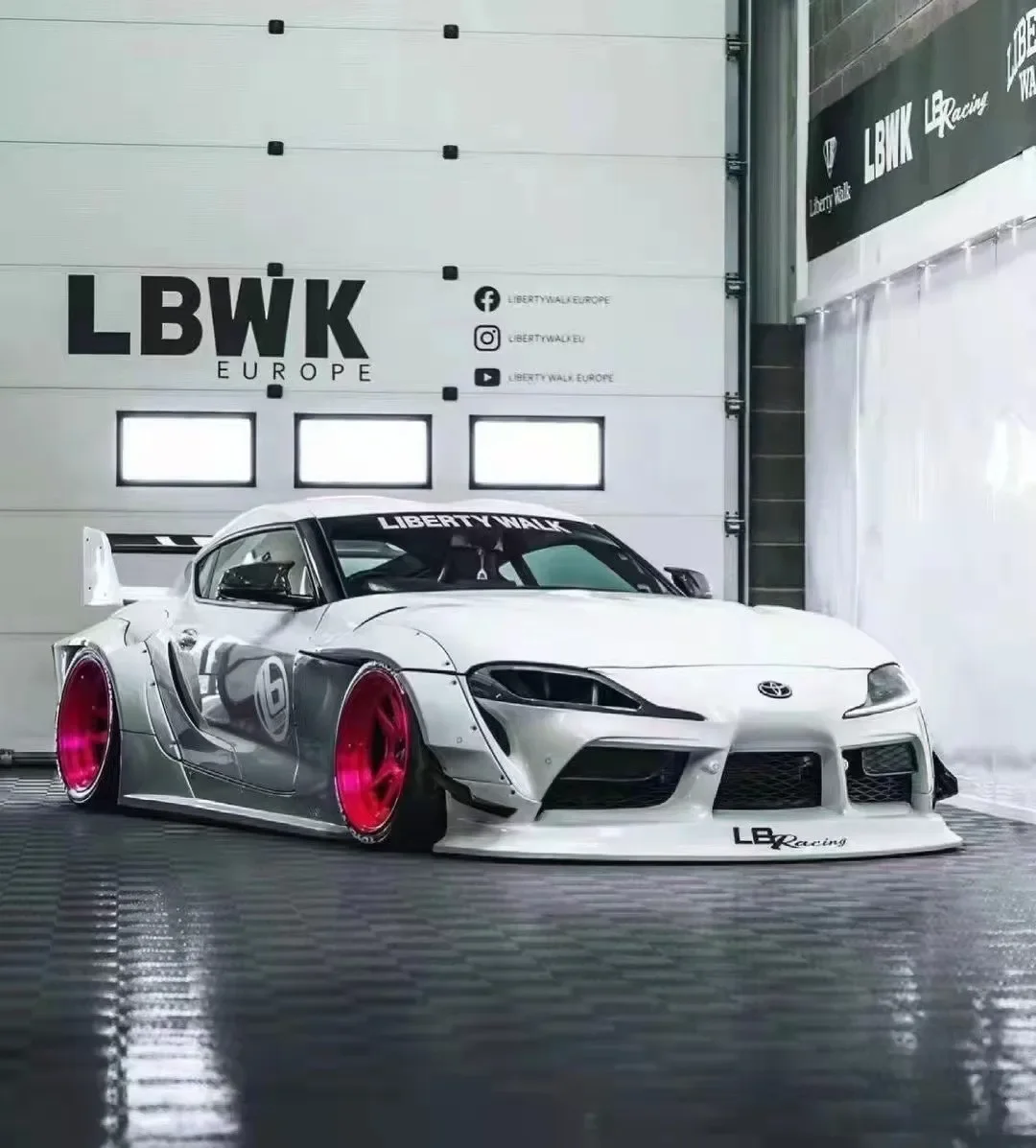 LB style resin fiber front bumper rear bumper side skirt spoiler body kit is applicable for Toyota supra A90 2019-2020