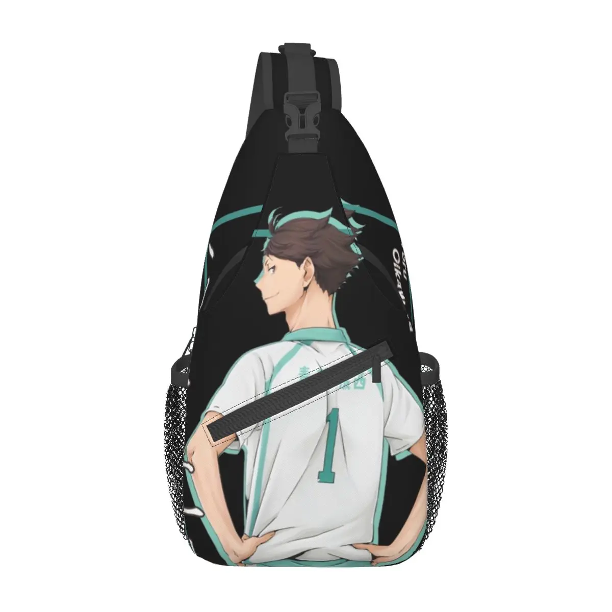 Haikyuu-mochila cruzada Toru Oikawa, bolso de pecho a la moda, mochila de hombro de Anime japonés, mochila de día para senderismo, viaje y ciclismo