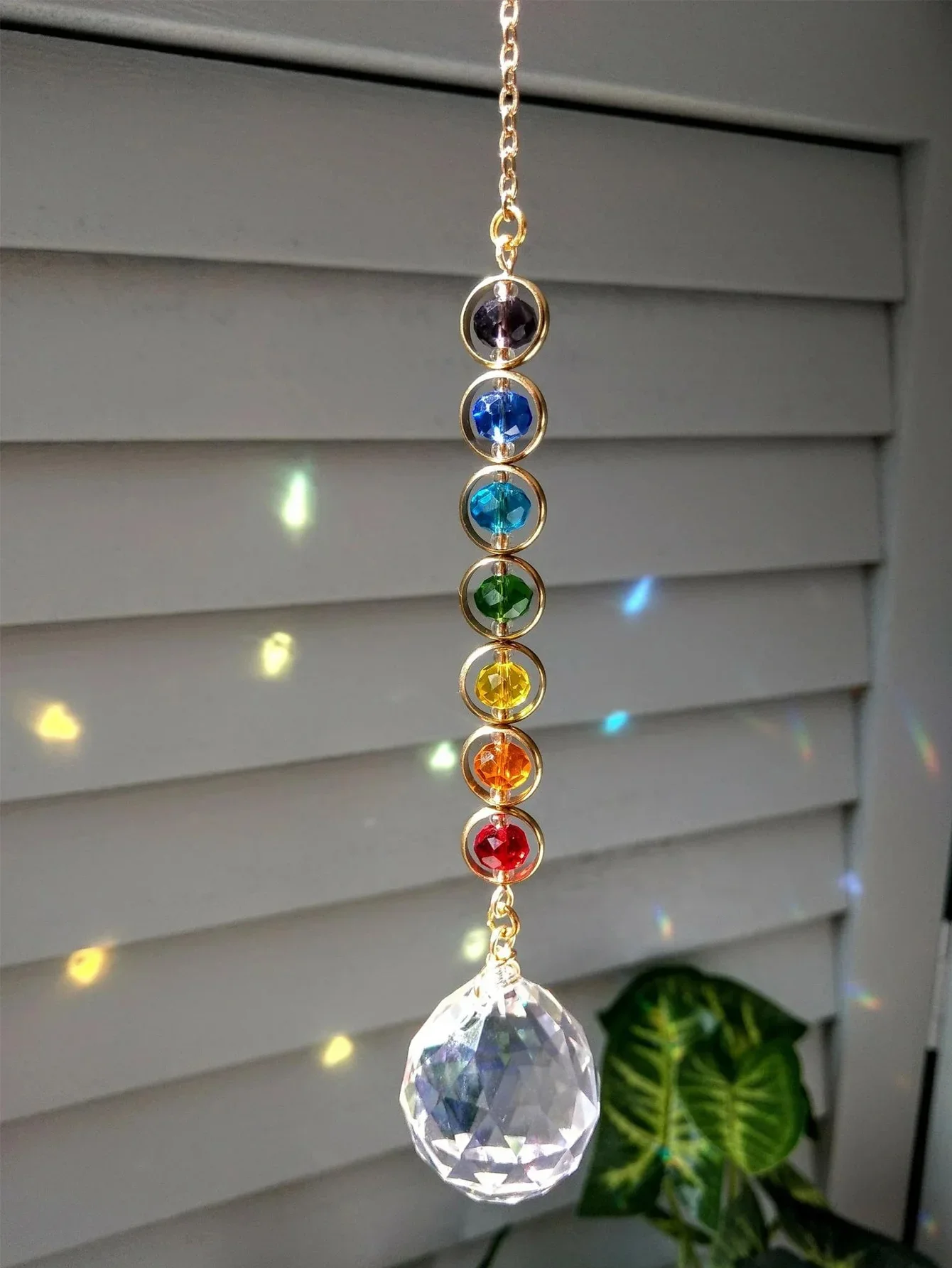 

New 1pc Crystal Suncatcher Mobile Meditation Home Decor Rainbow Maker Prism Suncatcher (Rainbow and Fantasy) Suncatcher Crystal