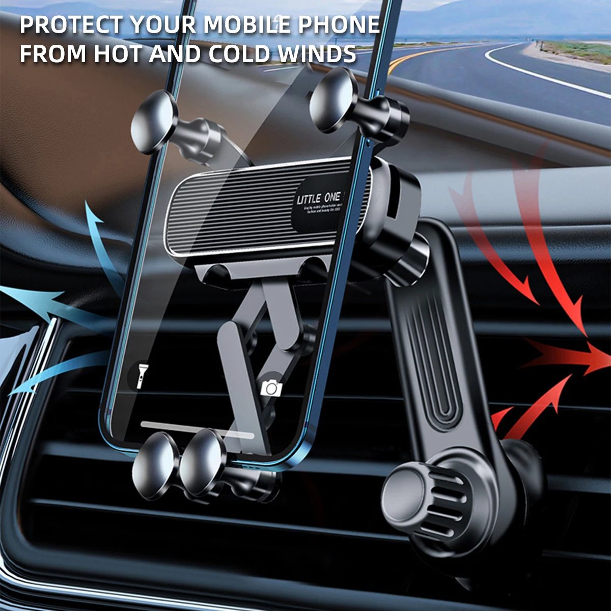 Soporte de teléfono móvil con rotación de 360 ° para coche, montaje con Clip para ventilación de aire por gravedad, GPS, para iPhone 13, 12 Pro,