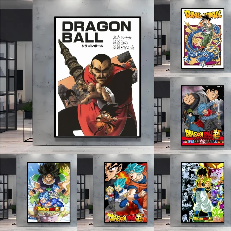 Impresión de alta calidad sobre lienzo, póster de personaje de Dragon Ball Goku, imágenes de alta definición, decoración de pared del dormitorio y sala de estar, regalos