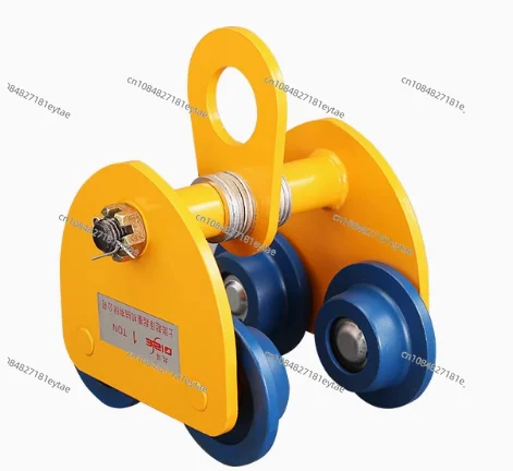 Hand pulled sports car, I-shaped steel track pulley, manual walking monorail trolley, trolley, trolley