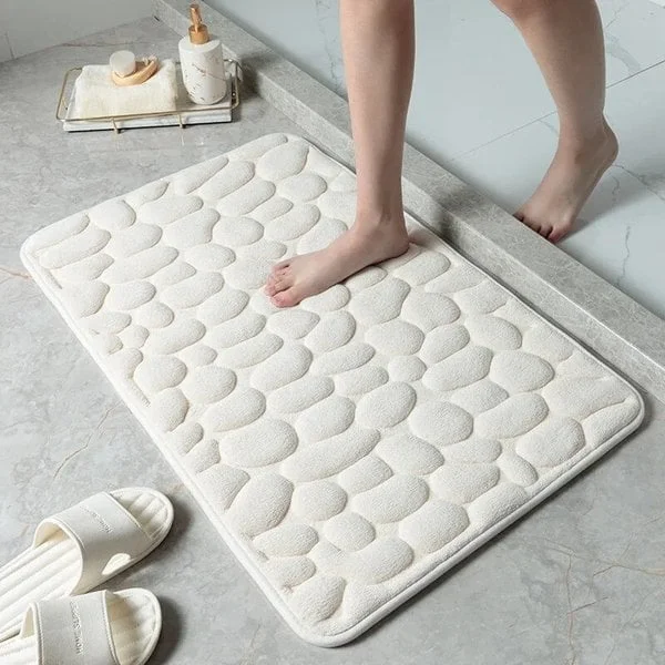 

Cobblestone Embossed Bathroom Bath Mat Home Non-slip Carpet In Bathtub Floor Rug Shower Room Doormat Memory Foam Pad