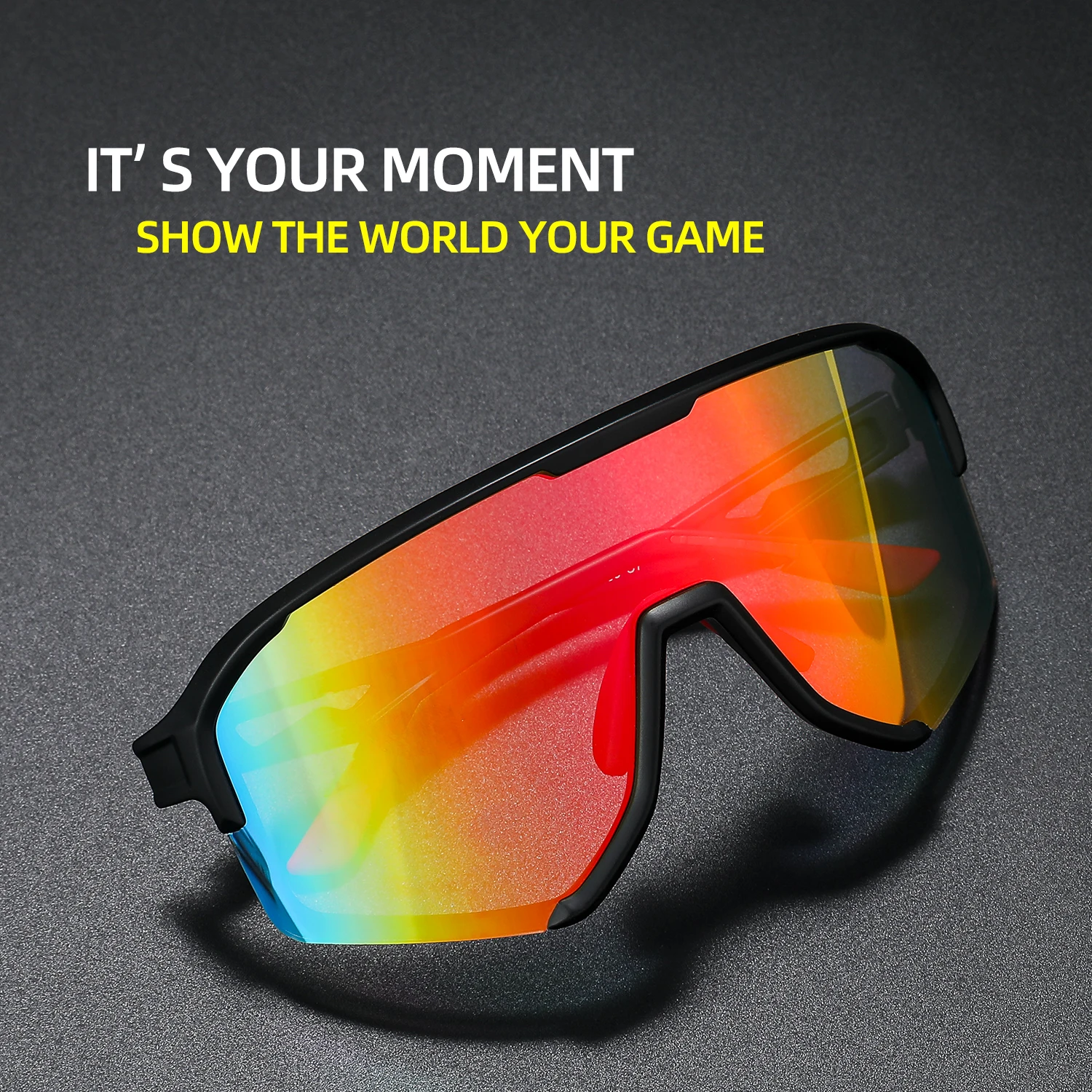 新しいクロスボーダースポーツサングラス、大きなフレーム、スリムなアウトドアサイクリング用防風サングラス、カラフルな保護メガネ