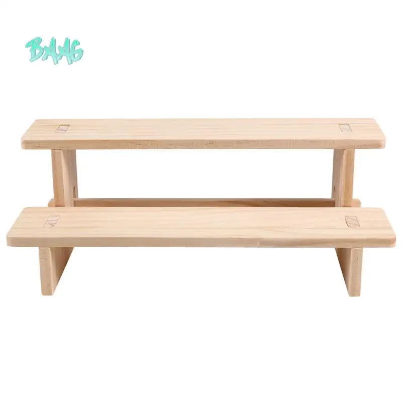 BAAG-ขาตั้งโชว์ไม้ 2 ชั้น ขาตั้งตั้งโต๊ะน้ําหอมและเครื่องสําอาง เหมาะสําหรับเครื่องครัว