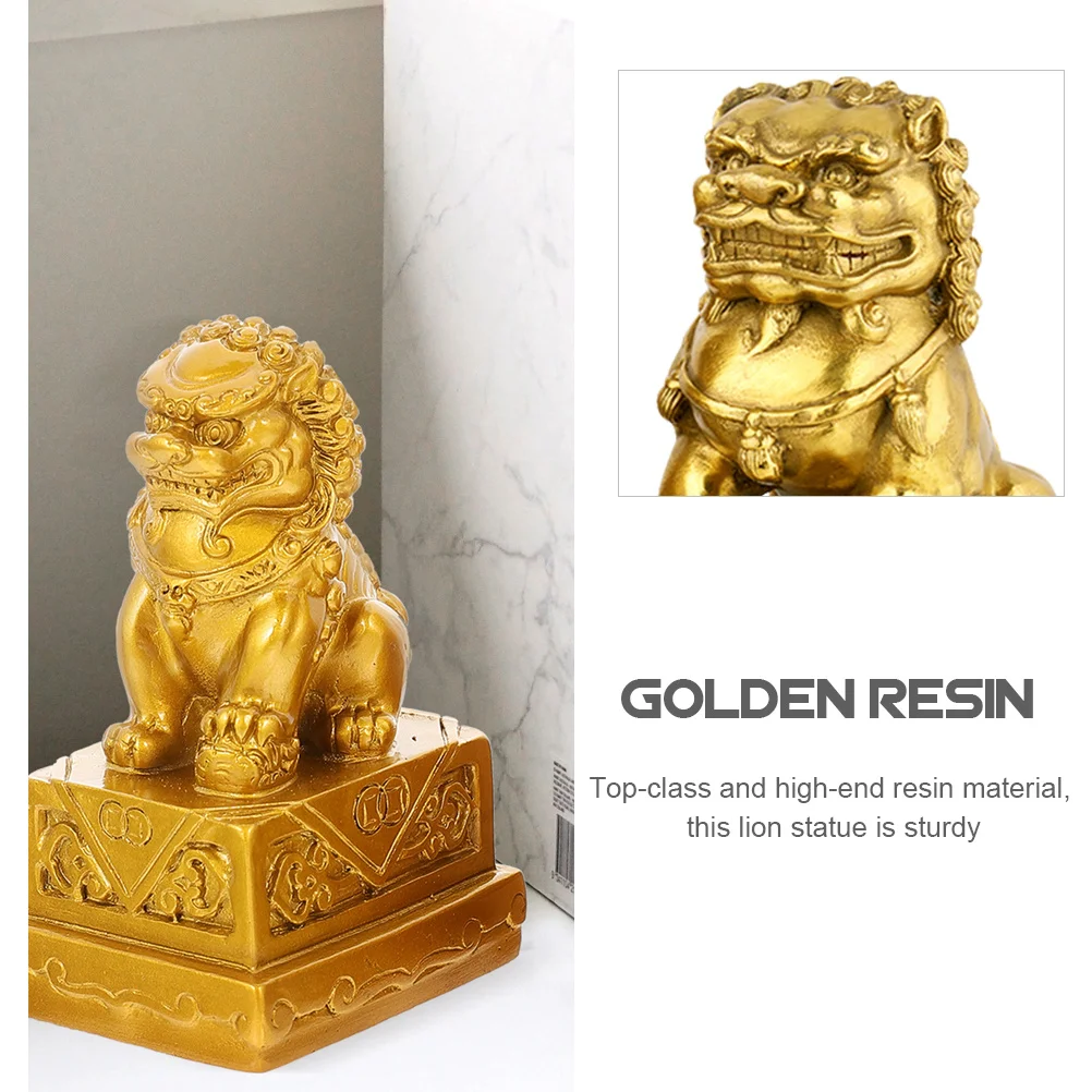 

2pcs Craft Desktop Lion Adornment Mini Home Office Desktop Decor Mini Lion Decor Small Animal Ornament For Indoor Outdoor