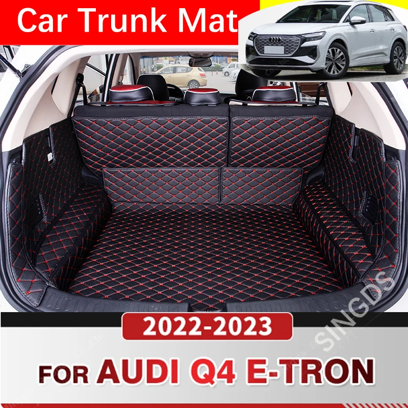 Auto Full Coverage Trunk Mat For Audi Q4 E-Tron 2022 2023 Car Boot Cover Pad Cargo Liner Interior Protector Accessories