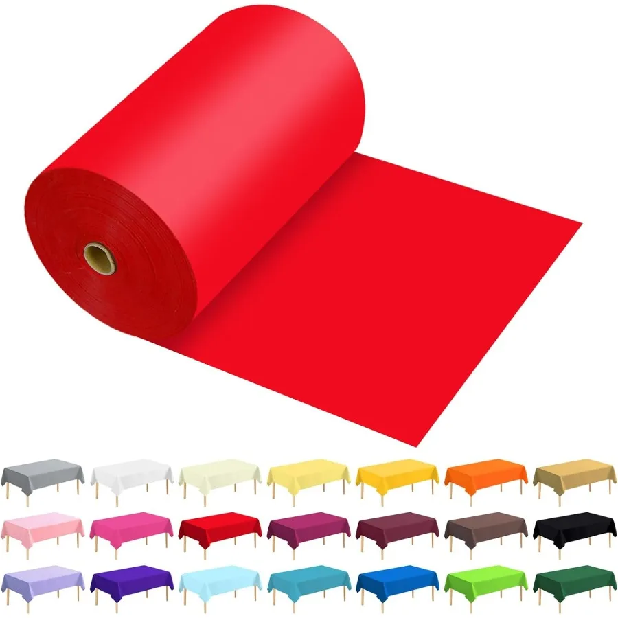 

54 дюйма X 600 футов пластиковая крышка стола в рулоне одноразовая пластиковая скатерть премиум-класса для столов всех типов формы, пикника, вечеринки, банкета