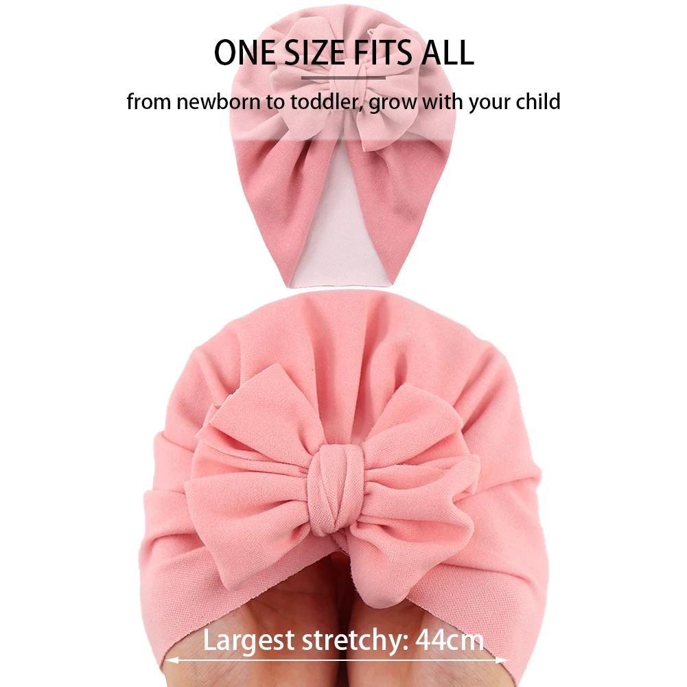 Cashmere Wrinkle Baby Turban Hat Newborn Boy Girl Bow Knotted Folded Headwear Infant Beanies Kids Winter Hair Accessories