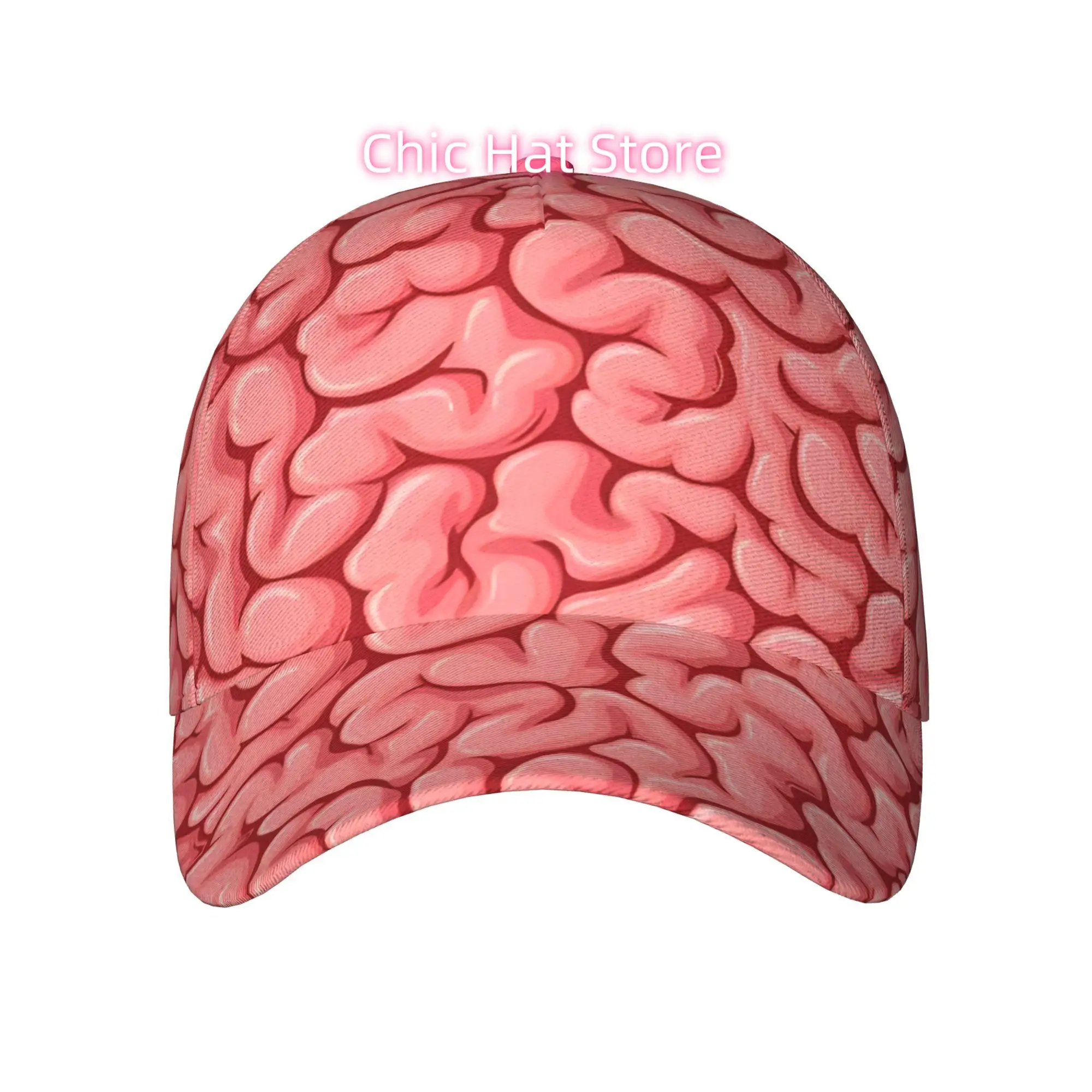 1pc an Interesting Brain Structure Printed Baseball Cap for Both Men And Women - Lightweight And Adjustable Sun Cap with Wide Br