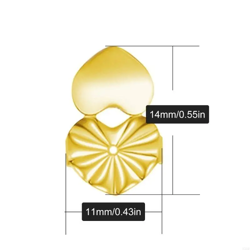 

HXBF 10Pcs Secure And Stylish Heart Earring Backs Earplug Retainer For Heavy Earrings
