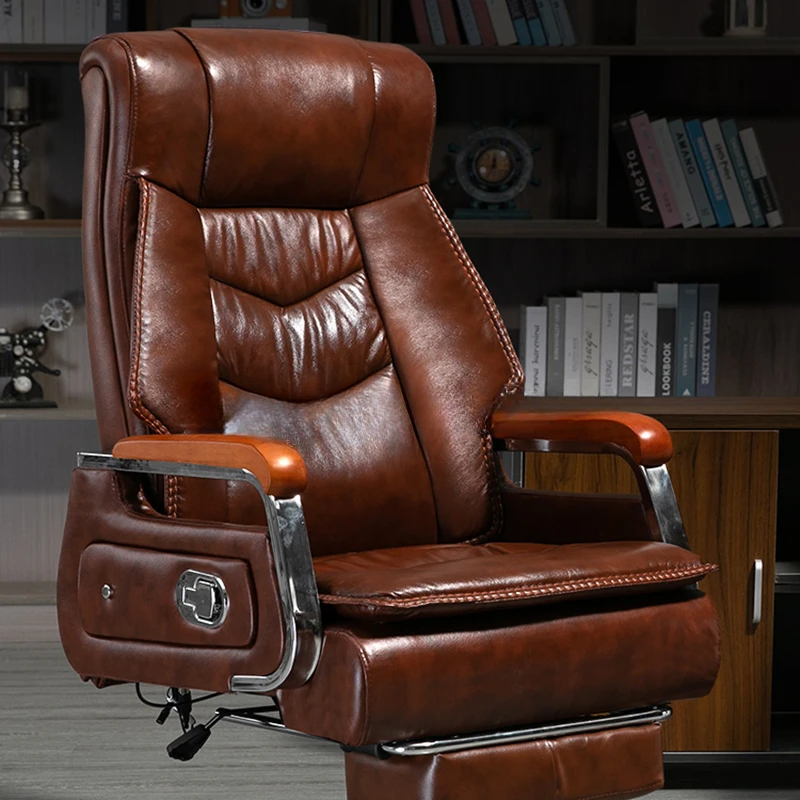 

Ergonomic Home Office Chair Genuine Leather Cushion Boss Massage Modern Office Chair Recliner Silla De Escritorio Furniture