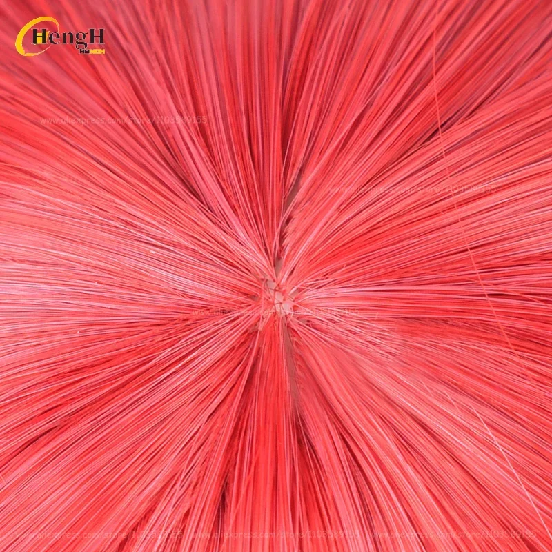 In Stock Ikuyo Kita Synthetic Hair Anime 50cm Long Rose Red Side Tied Braid Cosplay Anime Wig Heat Resistant Hair Halloween Wigs