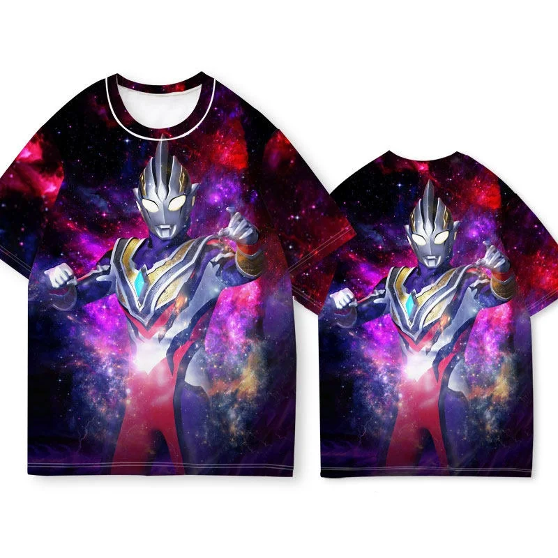 Bandai Animation Ultraman Peripheral Ultraman Trigger Quick Drying Breathable Comfortable Parent-child Short Sleeved T-shirt