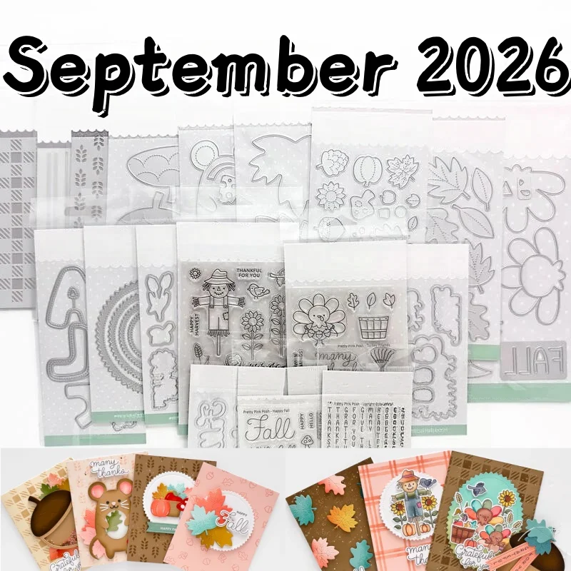 New 2026 Fall Mouse Acorn Shaker Stitched Leaves Metal Cutting Dies Clear Stamps Stencil for DIY Making Card Scrapbook Craft