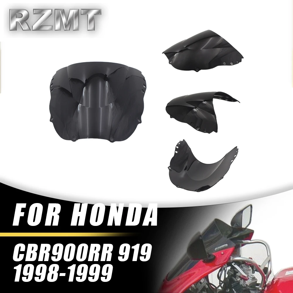 

Front Double Bubble Wind Deflector Windscreen For HONDA CBR900RR 919 1998-1999 Motorcycle Accessories Windshield Black