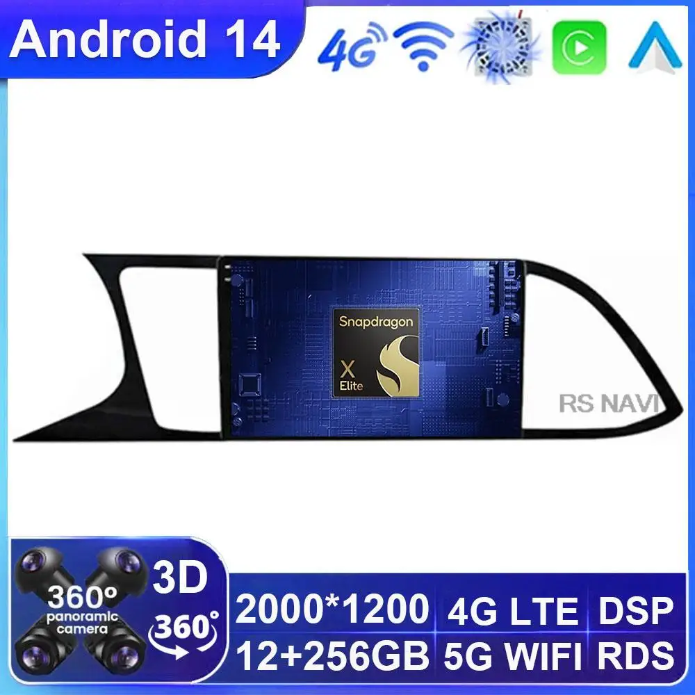 

Android 14 Car For Seat Leon 3 2012 - 2020 Carplay Auto Multimedia Video Player Navigation Head Unit WIFI+4G DSP GPS BT