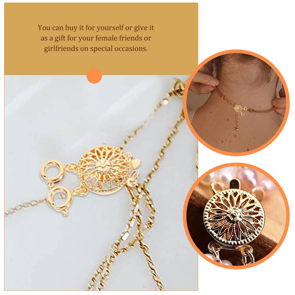 

Necklace Layering Clasp Connector Separator Jewelry Pendant Durable Skin-Friendly Easy Use for Women Gift