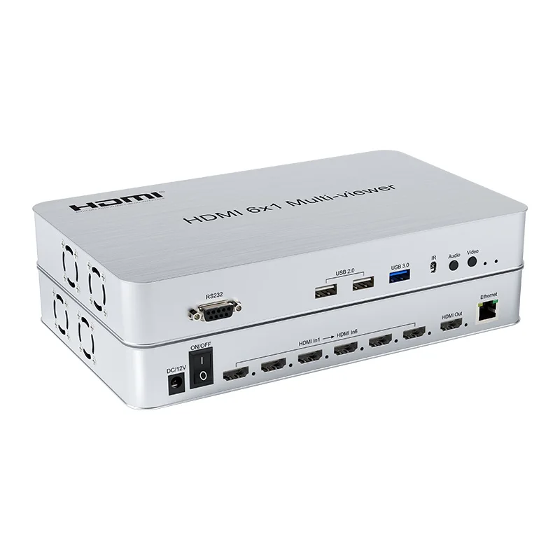 1080P 6x1 HDMI Quad Multi-viewer seamless switching 6 input 1 output 4K@30Hz HDMI Multi viewer