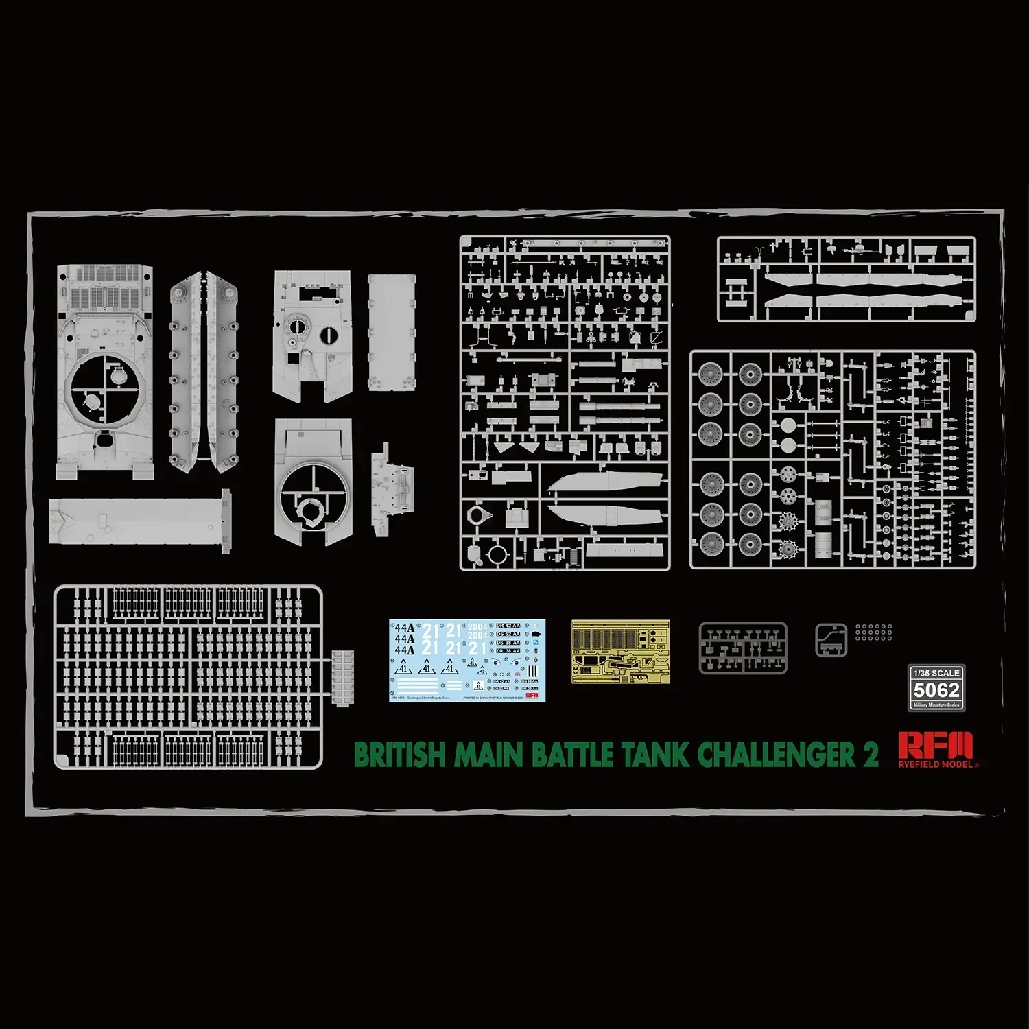 1/35 رايفيلد نموذج RM-5062 تشالنجر البريطاني 2 دبابة المعركة الرئيسية مع مسار متحرك الجمعية مقياس لتقوم بها بنفسك اللعب أطقم منمذجة #2