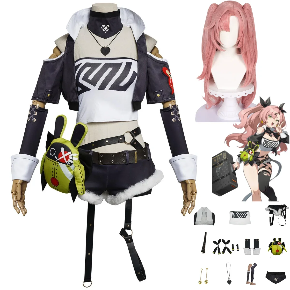 لعبة Zenless منطقة صفر نيكول ديمارا تأثيري حلي Cunning Hares حفلة تنكرية معطف السراويل أنبوب القمم امرأة مثير كرنفال البدلة