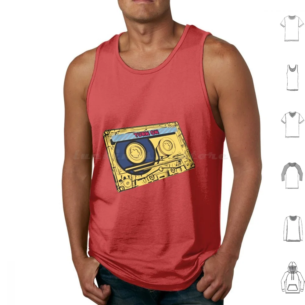 Tape Cassette Tank Tops Print Cotton Music Techno Music Electronic Music Dance Radio On Line Mix Dj Girls Sound Set