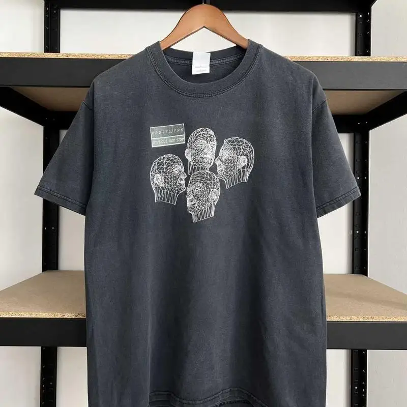 Vintage 2000s Kraftwerk Musique Non Stop Black  T shirt Reprint AN51955