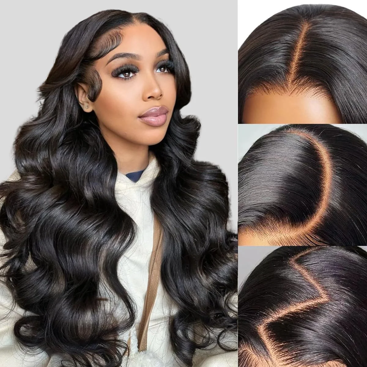Body Wave Perücke 13x6 Lace Front Echthaarperücken, vorgezupfte Body Wave Lace Front Echthaarperücken, 220 Dichte Echthaarperücken für schwarze Frauen, große Spitze, beliebige Trennung
