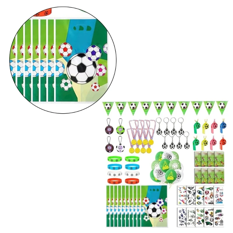 Goal Scoring Decors Soccer Party Essential Including Invites Bags and Whistles