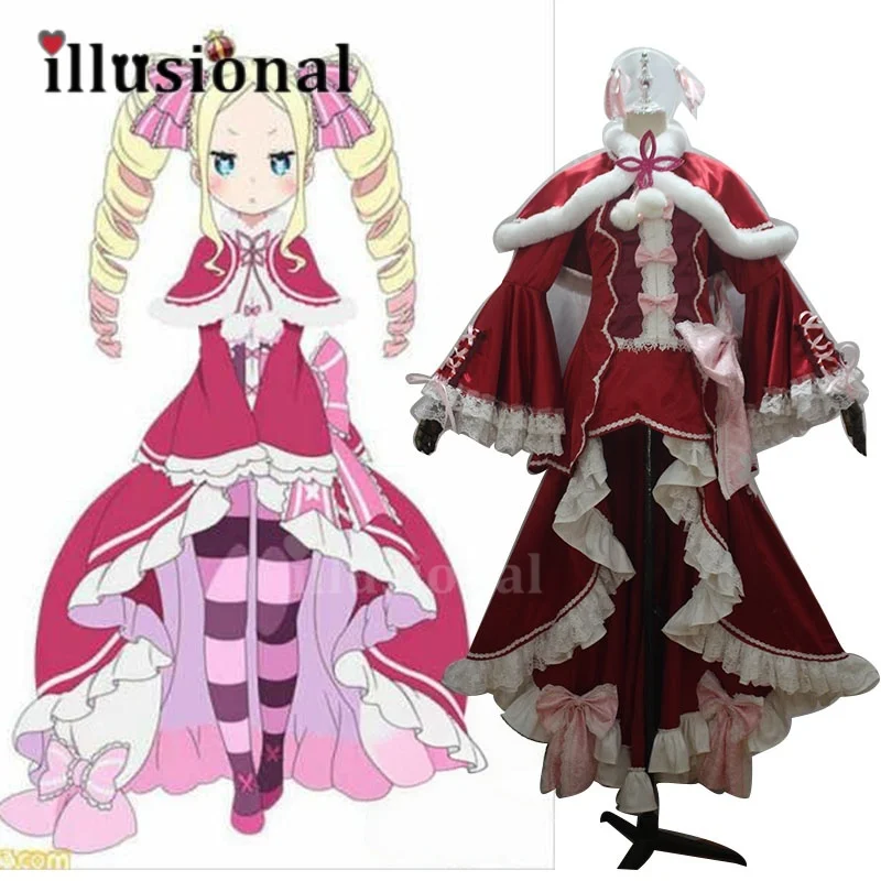 Illusional Maßanfertigung Re:Life in a Different World from Zero Beatrice Cosplay-Kostüme Anime Beatrice Partykleid