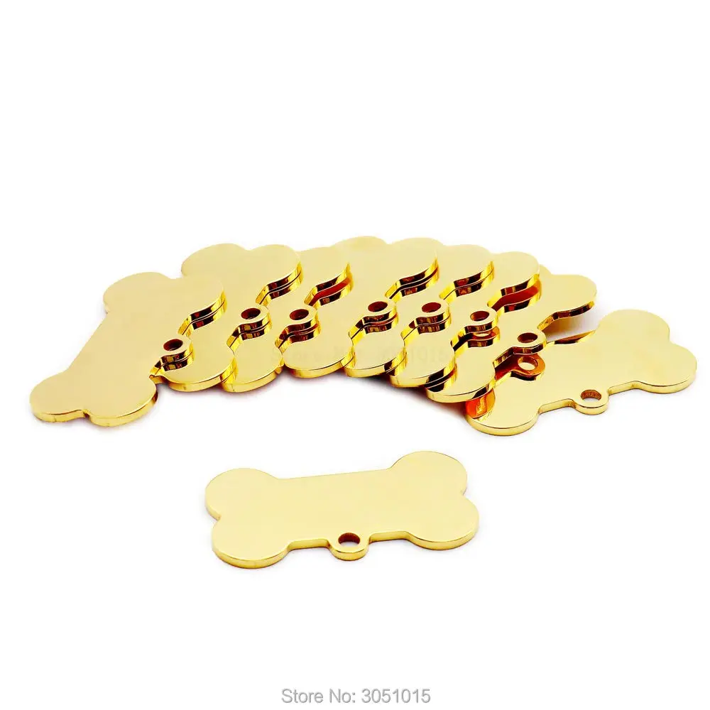 wholesale 100pcs Bone Pet ID Tag Blank Engraved Stainless Steel Pet Supplies cat collar accessory DIY name pendant Personalized