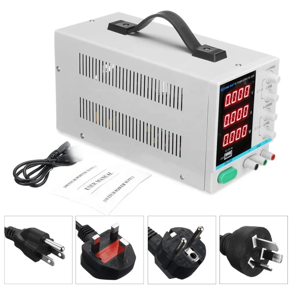 PS-305DF Adjustable LED Digital Display 110V/220V 30V 5A DC Power Supply Switching Regulated USB Power Supply