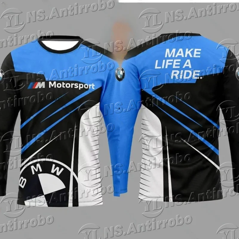 

New Best-selling Men's Quick-drying Long-sleeved BMW Locomotive Clothing Sports Breathable Sweat-absorbing Racing Long Sleeves