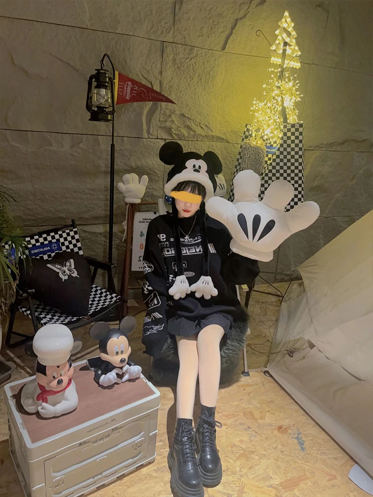 Disney Mickey Photo Plush Gloves Cartoon Photo Pillow Pointing East to West Game Props, Birthday Gift