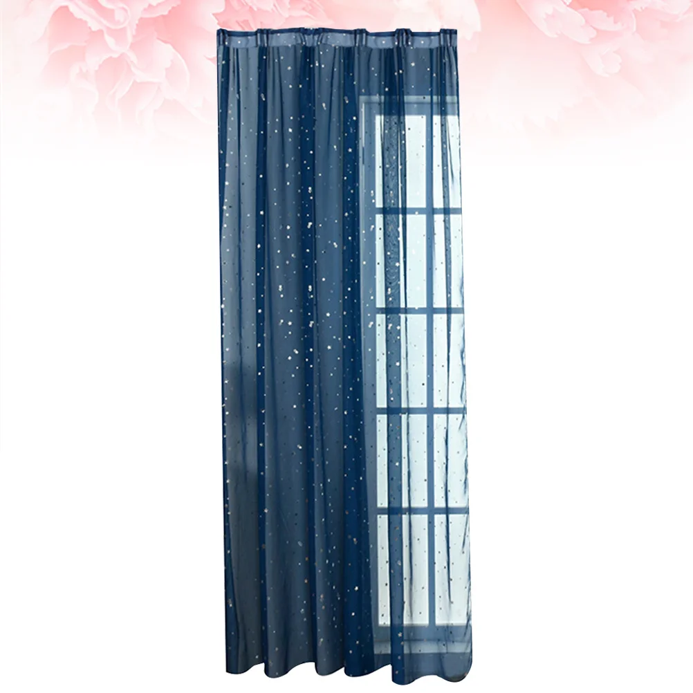 

1pcs Sheer Curtains Tulle Window Curtain 100X270Cm Navy Blue For Bedroom Bathroom Light Filtering Sun Protection Home Decor