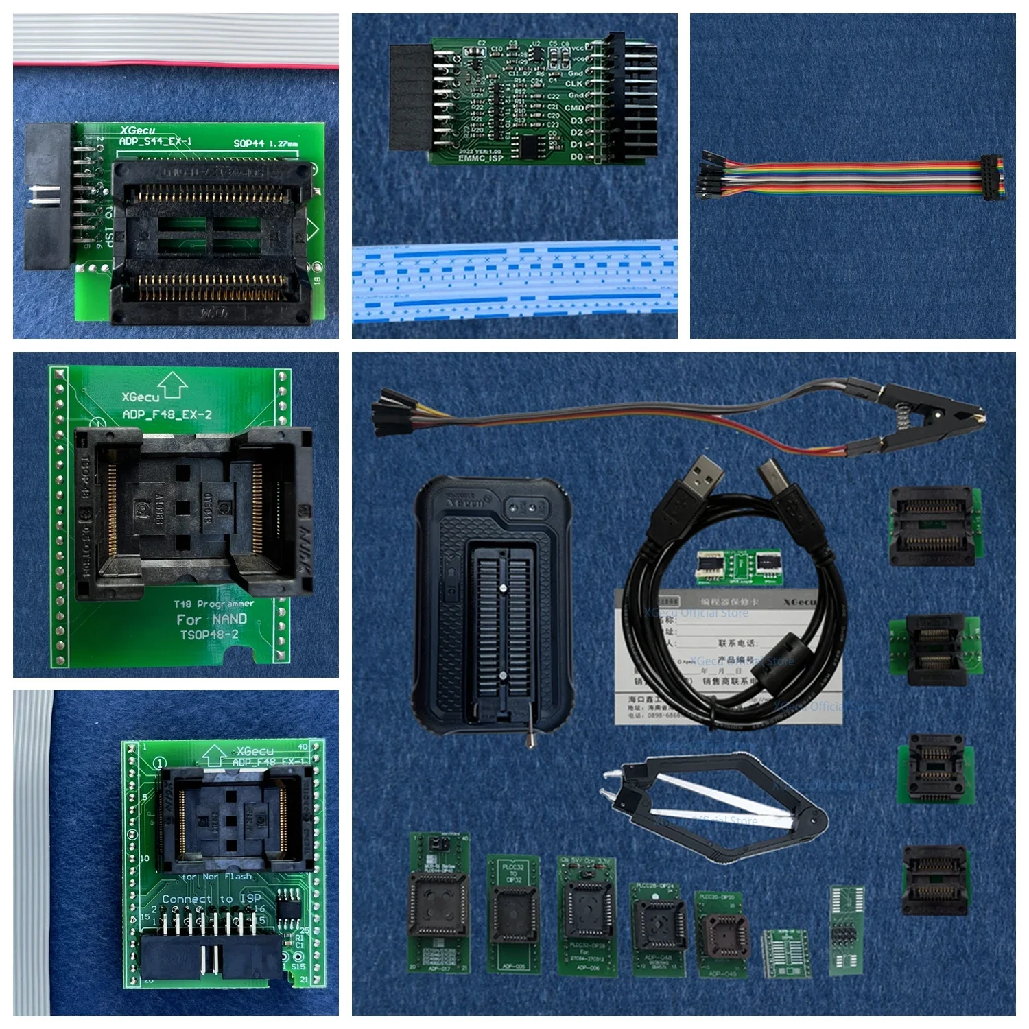 Imagem -02 - Xgecu-programador T48 Tl8663g Suporte 34000 Mais Ics para Eeprom Mcu Spi ni Flash Emmc ic Testador 14 Peças Mais Adaptadores