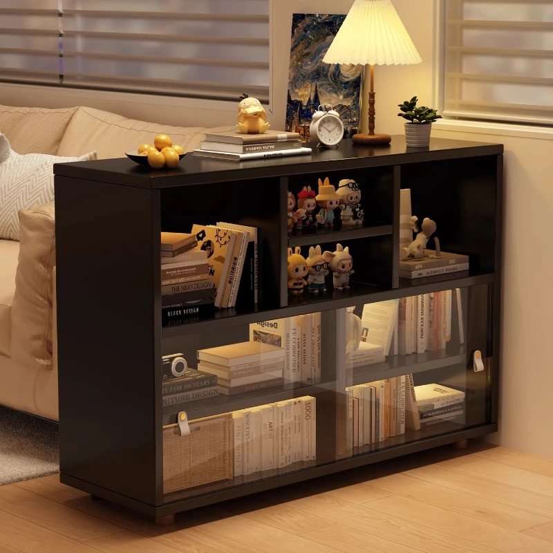 

Solid wood bookcase Floor-to-ceiling household living room wall low cabinet Bedroom bookshelf shelf shelf