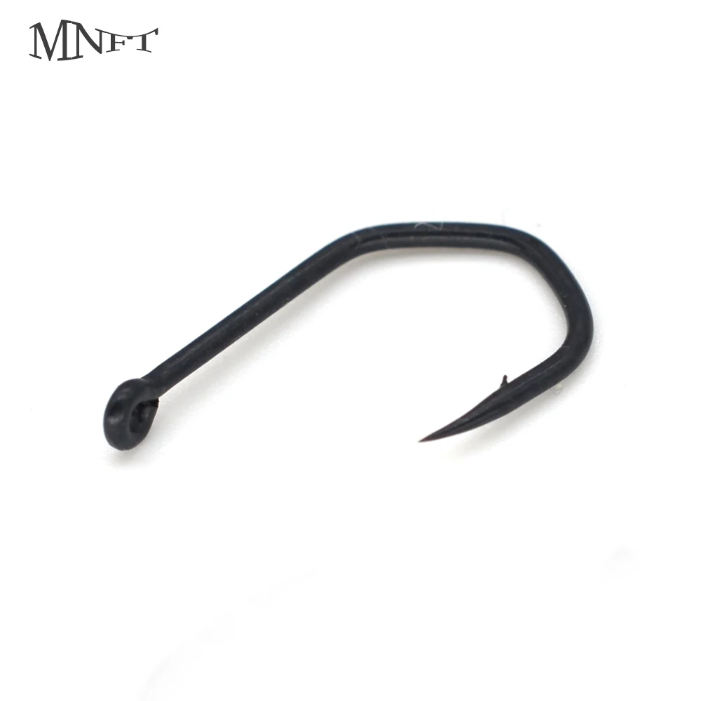 MNFT 12Pcs Carp Fishing V-Curve Barbed Hooks High-Carbon Steel Black Catfish Hook 2/4/6/8#